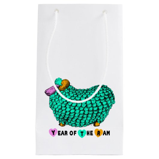 Funny Green Ram Chinese Year Zodiac S Gift Bag Kleine Geschenktüte (Vorderseite)