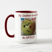 Funny GREEN & RED ''Apple from My Student'' Tasse (Links)