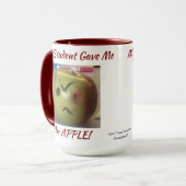 Funny GREEN & RED ''Apple from My Student'' Tasse (Vorderseite Links)