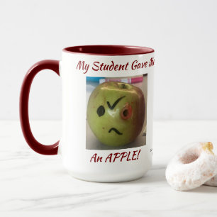 Funny GREEN & RED ''Apple from My Student'' Tasse