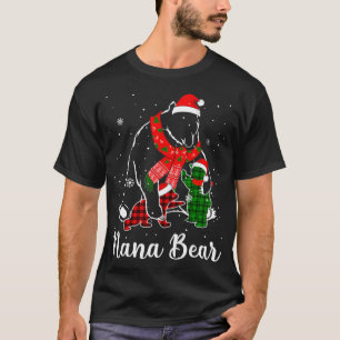 Funny Green Red Kariert Nana Bear Matching Pajama T-Shirt