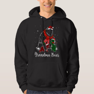 Funny Green Red Kariert Oma Bear Matching Pajama Hoodie