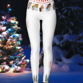 Funny Green Red White Foto Winterbaum Weihnachten Leggings