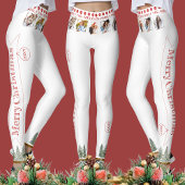 Funny Green Red White Foto Winterbaum Weihnachten Leggings