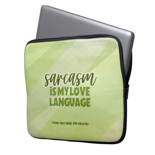 Funny Green Sarcasm Liebe Language Modern Snarky Laptopschutzhülle (Vorderseite Links)