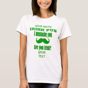 Funny green Schnurrbart Sie St Patrick's Day T-Shirt