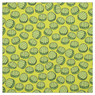 Funny Green Slicles Food Pattern Stoff