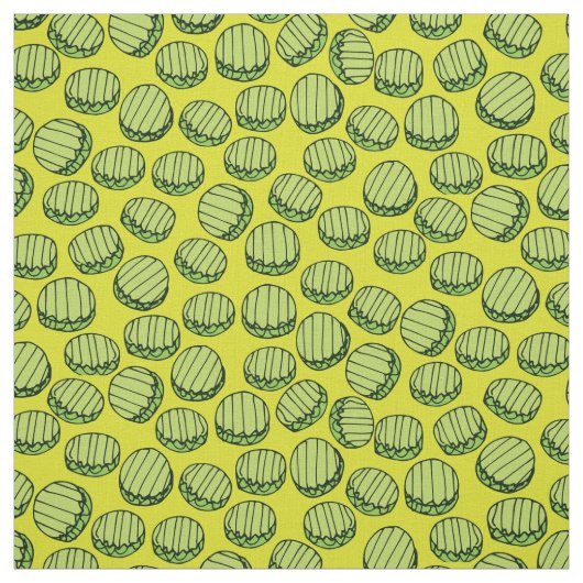 Funny Green Slicles Food Pattern Stoff (Muster)