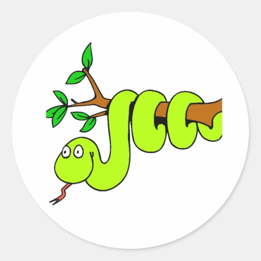 Funny Green Snake Sticker (Vorderseite)