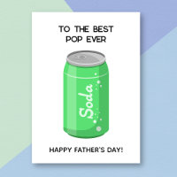 Funny Green Soda Pop Pun Vatertag Card