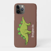 Funny green stegosaurus dinosaurus Cartoon Case-Mate iPhone Hülle (Rückseite)
