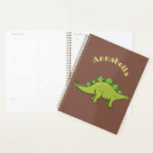 Funny green stegosaurus dinosaurus Cartoon Planer (Anzeige)