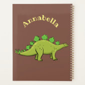 Funny green stegosaurus dinosaurus Cartoon Planer (Rückseite)