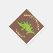 Funny green stegosaurus dinosaurus Cartoon Serviette (Ecke)