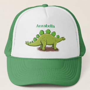 Funny green stegosaurus dinosaurus Cartoon Truckerkappe
