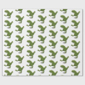 Funny green t rex dinosaur Cartoon Illustration Geschenkpapier (Flach)
