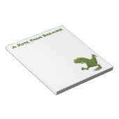 Funny green t rex dinosaur Cartoon Illustration Notizblock (angewinkelt)