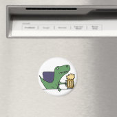 Funny Green T-Rex Dinosaur Drinking Beer Magnet (In Situ (Geschirrspüler))