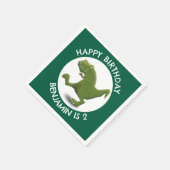 Funny green t rex dinosaurier Cartoon personalisie Serviette (Ecke)