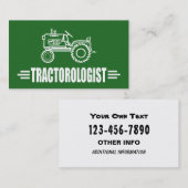 Funny Green Tractor Tractorologe Humorist Visitenkarte (Vorne/Hinten)