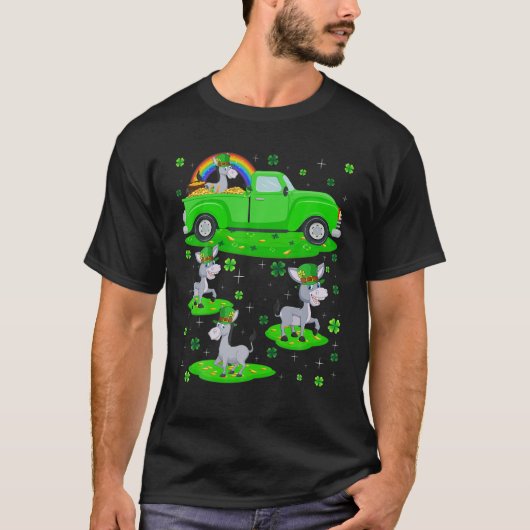 Funny Green Truck Leprechaun Hat Mule St Patrick' T-Shirt (Vorderseite)