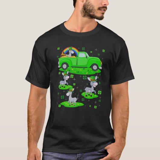 Funny Green Truck Leprechaun Hat Mule St Patrick' T-Shirt (Vorderseite)