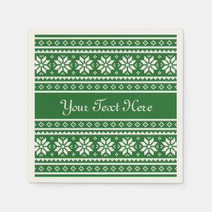 Funny green Uggli Christmas Sweater Party Serviett Serviette