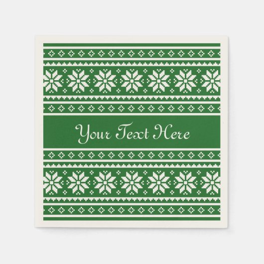 Funny green Uggli Christmas Sweater Party Serviett Serviette (Vorderseite)