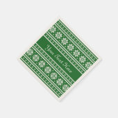 Funny green Uggli Christmas Sweater Party Serviett Serviette (Ecke)