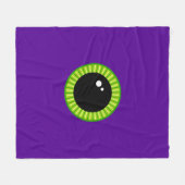 Funny Green und Lila Monster Eyeball Fleecedecke (Vorderseite (Horizontal))