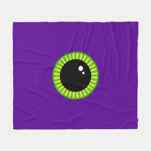 Funny Green und Lila Monster Eyeball Fleecedecke (Vorderseite (Horizontal))