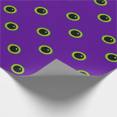 Funny Green und Lila Monster Eyeball Geschenkpapier (Ecke)