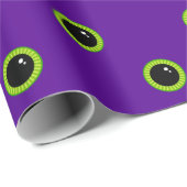 Funny Green und Lila Monster Eyeball Geschenkpapier (Rolleneckpunkt)