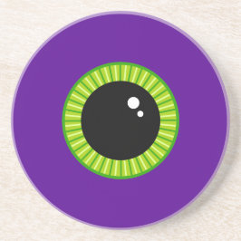 Funny Green und Lila Monster Eyeball Getränkeuntersetzer