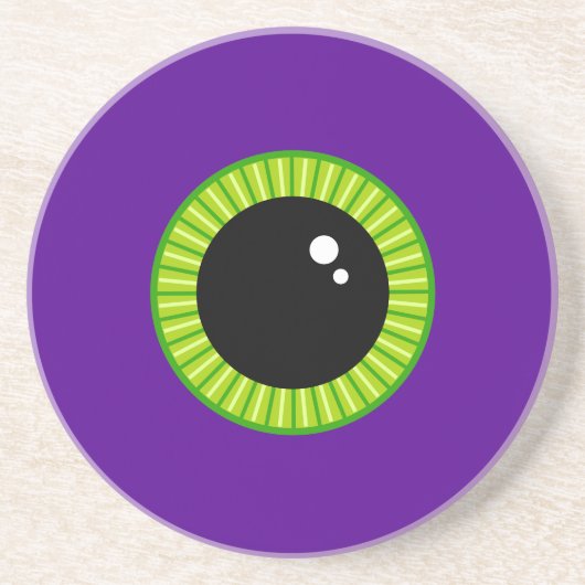 Funny Green und Lila Monster Eyeball Getränkeuntersetzer (Vorne)