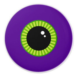 Funny Green und Lila Monster Eyeball Keramikknauf