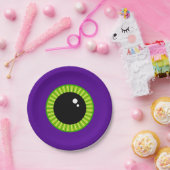Funny Green und Lila Monster Eyeball Pappteller (Party)