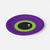 Funny Green und Lila Monster Eyeball Pappteller (Schrägansicht)