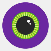 Funny Green und Lila Monster Eyeball Runder Aufkleber (Vorderseite)