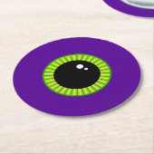 Funny Green und Lila Monster Eyeball Runder Pappuntersetzer (Angewinkelt)