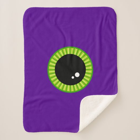 Funny Green und Lila Monster Eyeball Sherpadecke (Vorderseite)