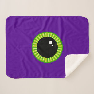 Funny Green und Lila Monster Eyeball Sherpadecke