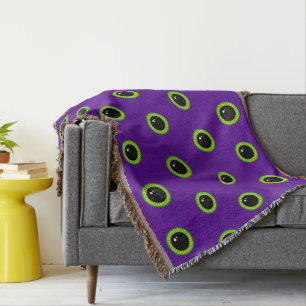 Funny Green und Lila Monster Eyes Decke