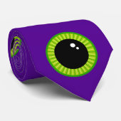 Funny Green und Lila Monster Eyes Krawatte (Gerollt)