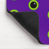 Funny Green und Lila Monster Eyes Mousepad (Ecke)
