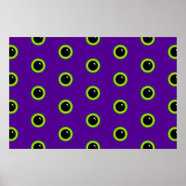 Funny Green und Lila Monster Eyes Poster