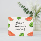 Funny Green und Red Watermelon Postkarte (Stehend Vorderseite)