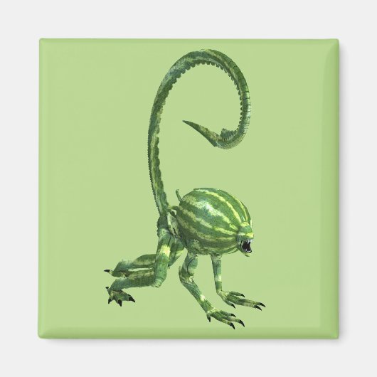 Funny Green Watermelon Alien Magnet (Vorne)