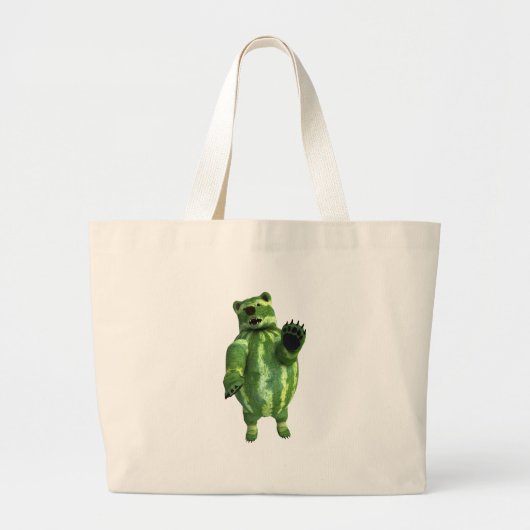 Funny Green Watermelons Bear Jumbo Stoffbeutel (Vorne)