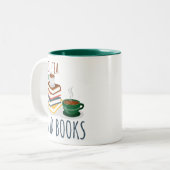 Funny Green White Tasse - Drink Tee und Reads Buch (Vorderseite Links)